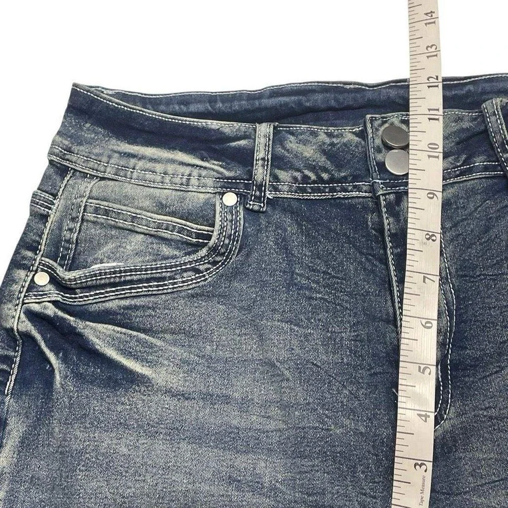 Medium Wash Fitted Stretch Boot Cut Jeans
